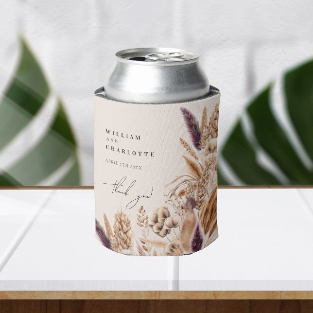 Bohemian Tropical Flowers Custom Wedding Favors Can Cooler (Creator Uploaded)