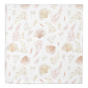 bohemian tropical foliage sand blush duvet cover