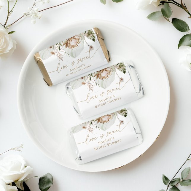 Bohemian tropical pampas grass bridal shower hershey's miniatures (Creator Uploaded)