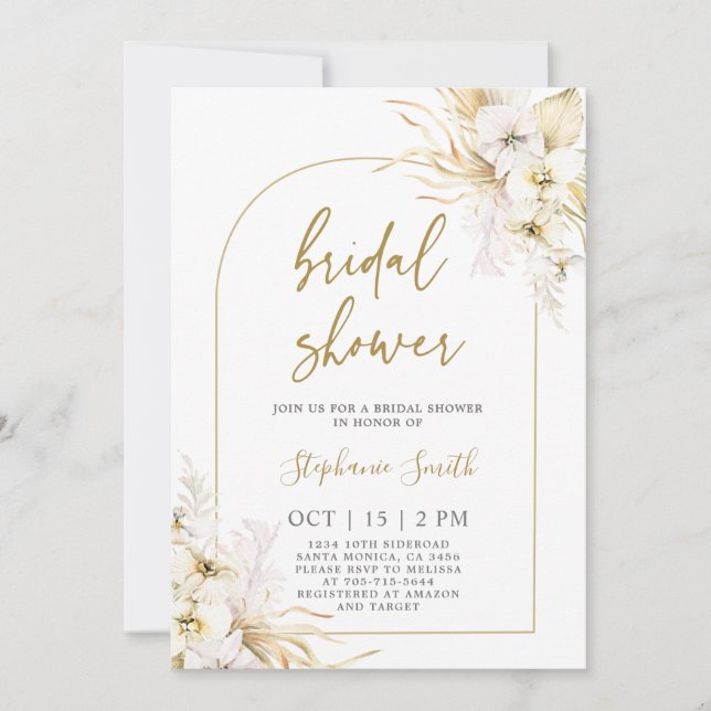 Bohemian Tropics Bridal Shower Invitation (Front)