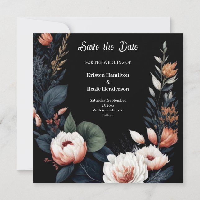 Bohemian Typography Unique Wedding Save The Date (Front)