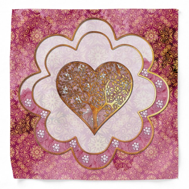 Bohemian Valentine Whimsey 3D  Bandana (Front)