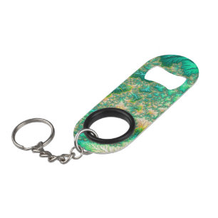 Bohemian Vibrant Trippy Fractal Abstract Spiral Keychain Bottle Opener