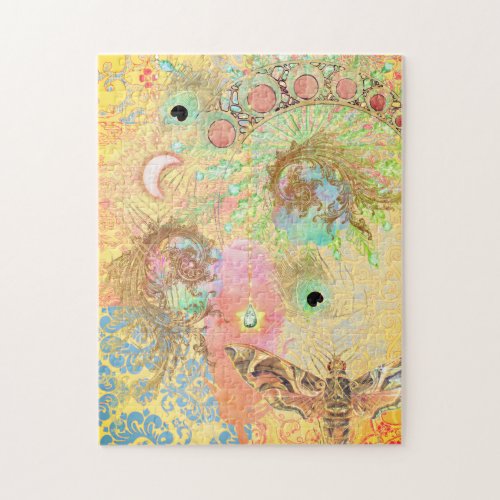 Bohemian vintage art unique hippie pastel whimsica jigsaw puzzle