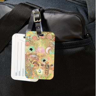 Bohemian vintage art unique hippie pastel whimsica luggage tag