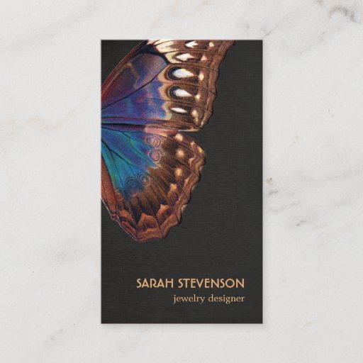 Customizable Vintage Illustration of Butterfly Wing Jewelers Business Card