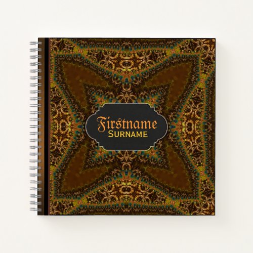 Bohemian Vintage Custom Name Guestbook Notebook