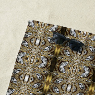 bohemian vintage fashion silver black and gold beach towel