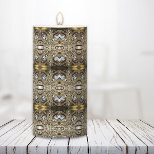 bohemian vintage fashion silver black and gold pillar candle