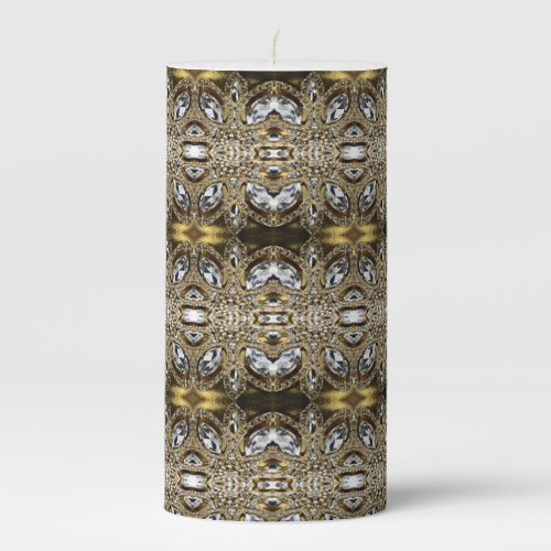 bohemian vintage fashion silver black and gold  pillar candle