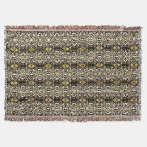 bohemian vintage fashion silver black and gold  throw blanket