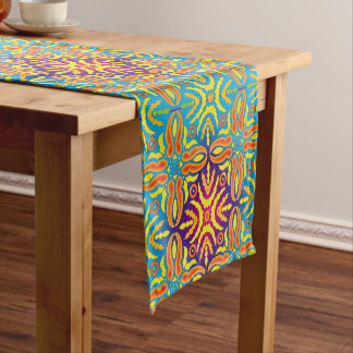 Bohemian Vintage Pastel Motif Short Table Runner