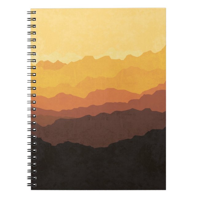 Bohemian wall art, pastel mountain. notebook (Front)