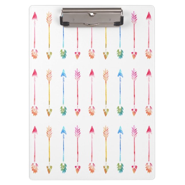 Bohemian Watercolor Arrows Pattern Clipboard (Front)