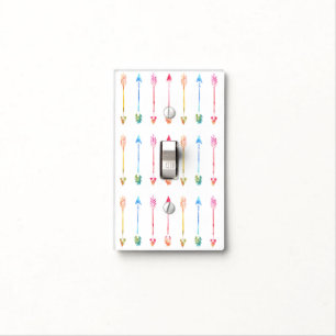 Bohemian Watercolor Arrows Pattern Light Switch Cover