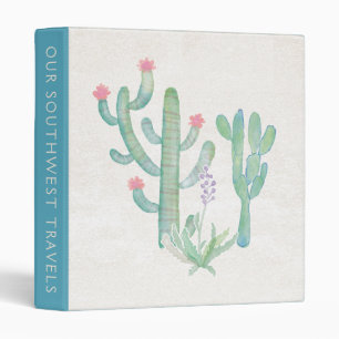 Bohemian Watercolor Cactus 3 Ring Binder