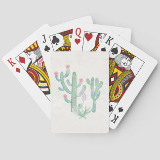 Bohemian Watercolor Cactus Poker Cards