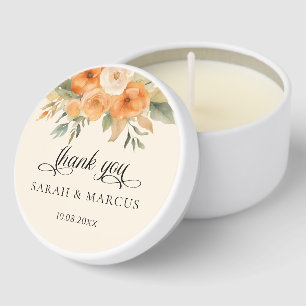 Bohemian Watercolor Flowers Wedding Thank You Mini Candle Favors