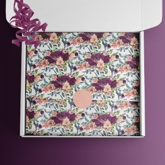 Bohemian Watercolor Large Floral Pattern tissue paper