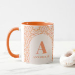 Bohemian watercolor pastel moroccan peach birthday mug<br><div class="desc">Modern bohemian pink and rust pastel summery birthday gift mug. Moroccan inspired print pastel peach pink orange design Part of a collection.</div>