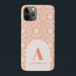 Bohemian watercolor pastel moroccan peach pink iPhone 11 pro case<br><div class="desc">Modern bohemian pink and rust pastel summery phone case. Moroccan inspired print pastel peach pink orange design Part of a collection.</div>