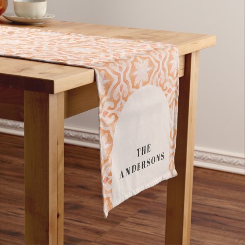 Bohemian watercolor pastel moroccan peachbirthday  medium table runner