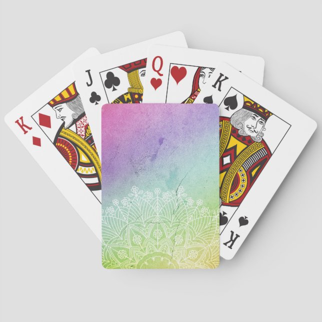 Bohemian Watercolor Poker Cards (Back)