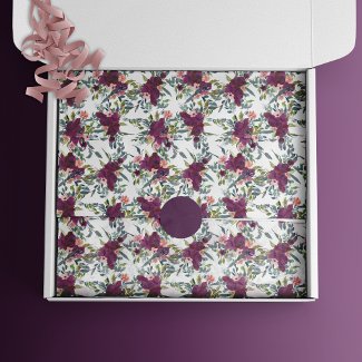 Bohemian Watercolor Small Floral Pattern tissue paper