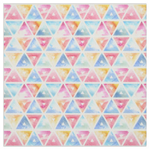 Bohemian Watercolor Triangles Fabric