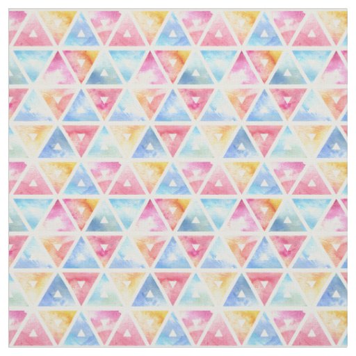 Bohemian Watercolor Triangles Fabric