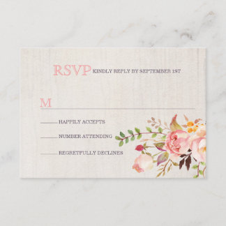 Bohemian Watercolor Wedding RSVP Cards