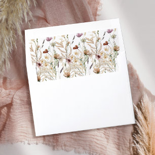 Bohemian Watercolor Wildflower Bridal Shower Envelope Liner