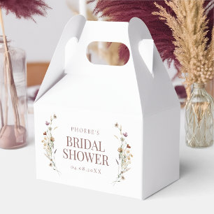 Bohemian Watercolor Wildflower Bridal Shower Gable Favor Boxes