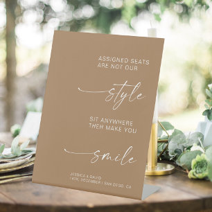Bohemian Wedding Assigned Seats Are Not Our Style Pedestal Sign