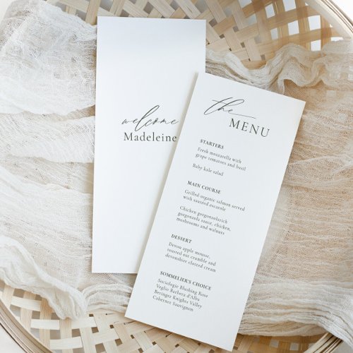 Bohemian Wedding Menu with Guest Name and Script