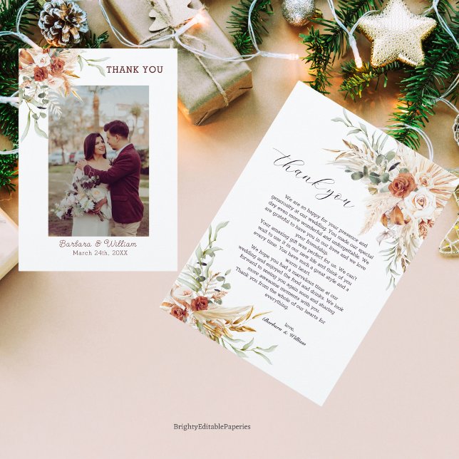  Bohemian wedding thank you template . (Creator Uploaded)