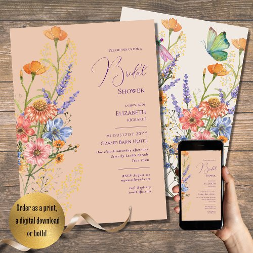 Bohemian Wedding Theme Romantic Wildflowers Boho   Invitation