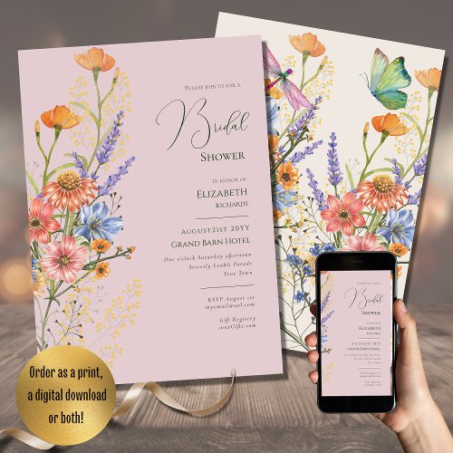 Bohemian Wedding Theme Romantic Wildflowers Boho   Invitation