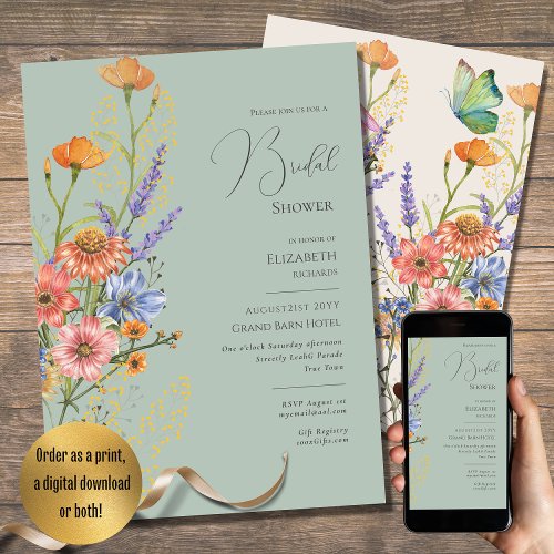 Bohemian Wedding Theme Romantic Wildflowers Boho   Invitation