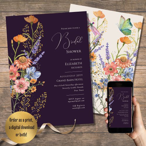 Bohemian Wedding Theme Romantic Wildflowers Boho   Invitation