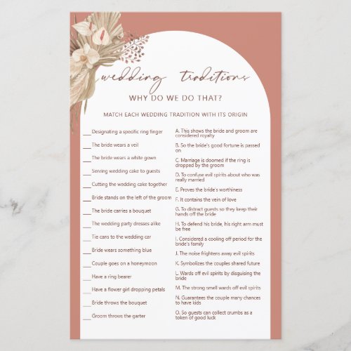 Bohemian wedding traditions bridal shower game 