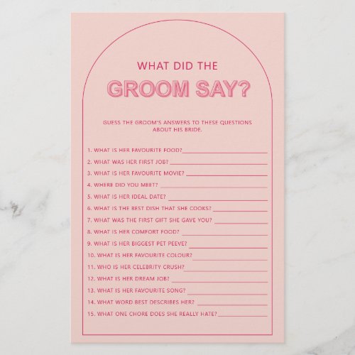 Bohemian what did the groom say bridal shower flyer