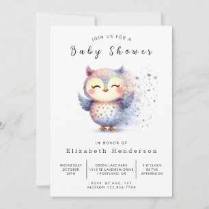 Bohemian Whimsy Owl Baby Shower Invitation