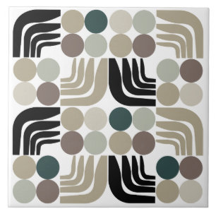 Bohemian White Black Grey Ceramic Tile