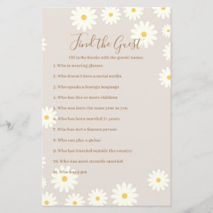 Bohemian White Daisy Floral Find the Guest