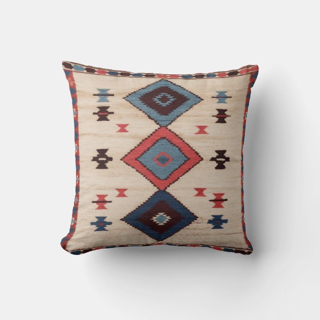 Bohemian White Kilim Pillows: A Fusion of Style Throw Pillow (Front)