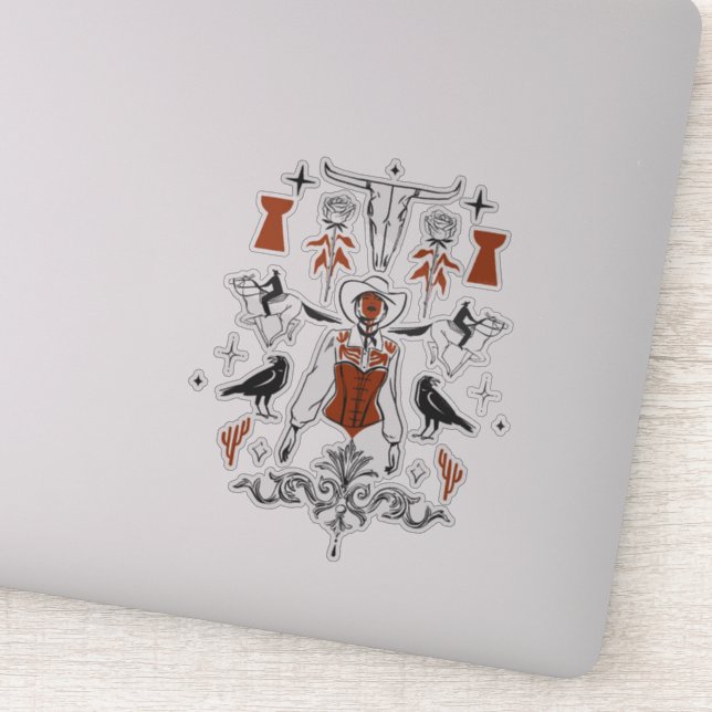Bohemian wild west contemporary art. sticker (Detail)