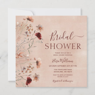 Bohemian Wildflower Bridal Shower Invitation