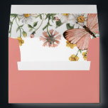 Bohemian Wildflower Butterfly Baby Shower Envelope<br><div class="desc">Our bohemian watercolor butterfly collection features elegant butterflies and wildflowers in beautiful spring/summer colors. Find matching items in our shop to pair with your feminine floral baby shower theme. This version features a stunning bordered floral composition and romantic pink background,  perfect for your invitations and enclosure cards.</div>
