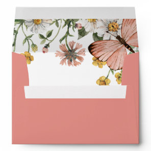 Bohemian Wildflower Butterfly Baby Shower Envelope